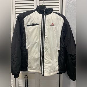 Adidas men’s reversible black/white full zip jacket.